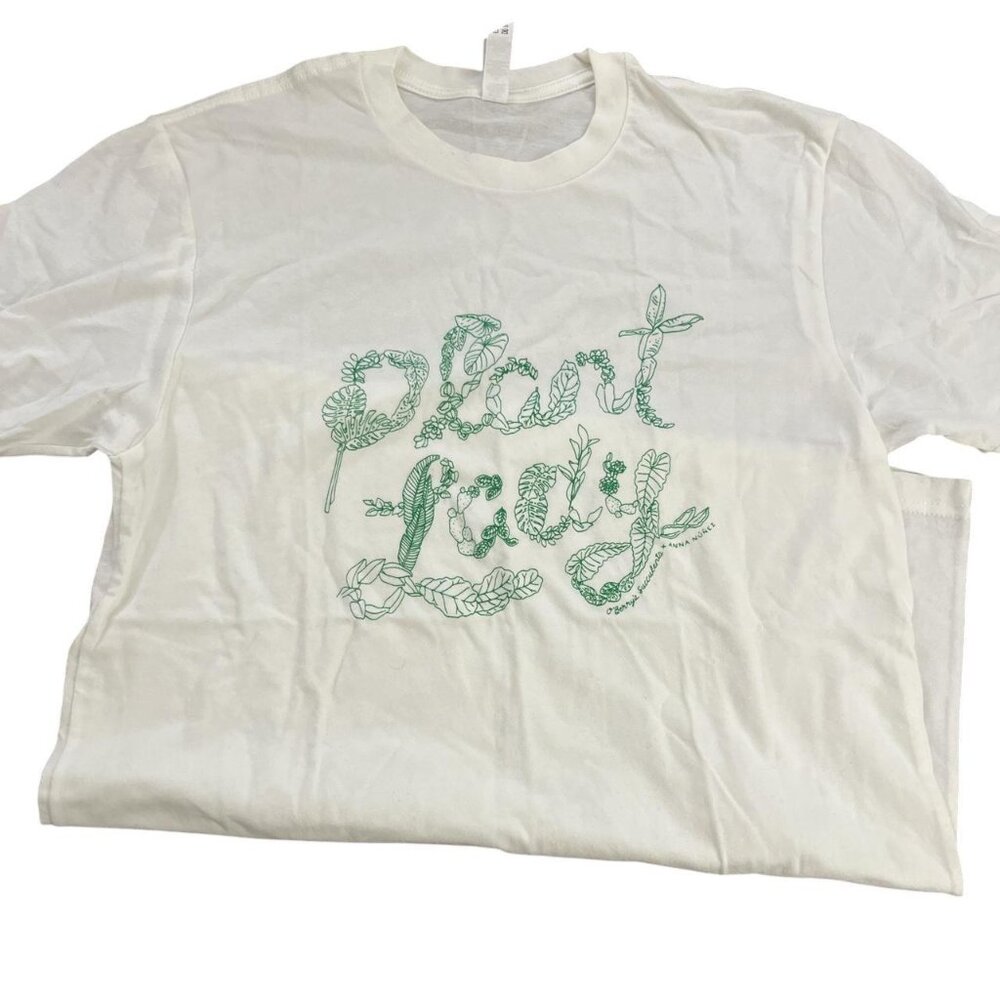 Plant Lady white and green t shirt Size small  W1